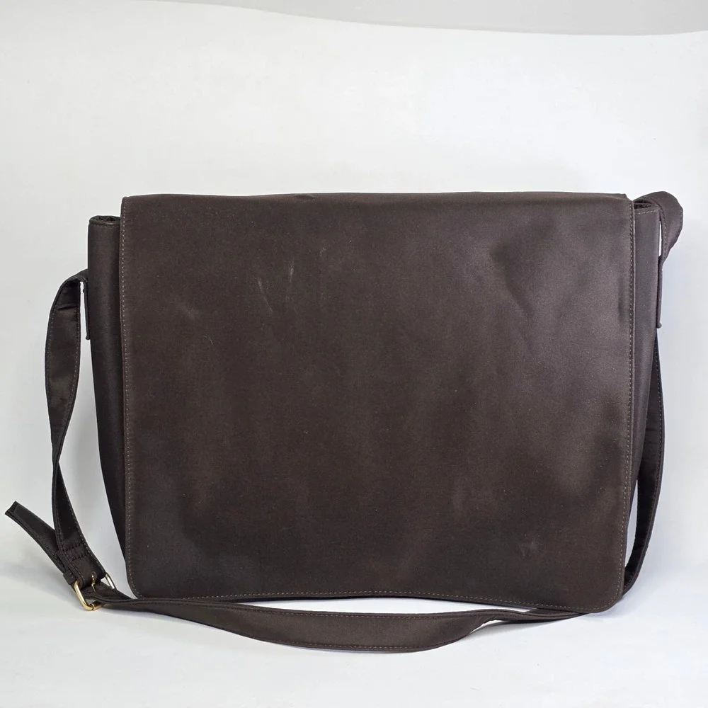 Valerie Stevens Messenger Bag Brown Crossbody Laptop Briefcase RN 13711 Large